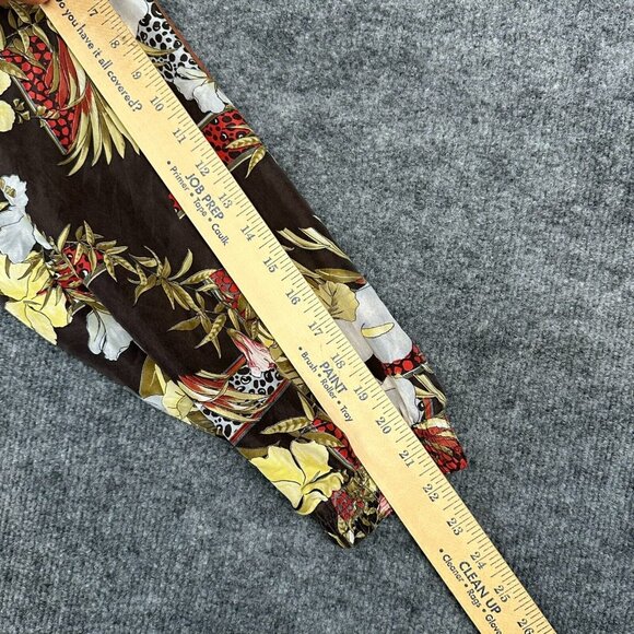 Fuda International Jacket Women's L Hibiscus Tropical 100% Silk Vintage Full Zip - Picture 9 of 11